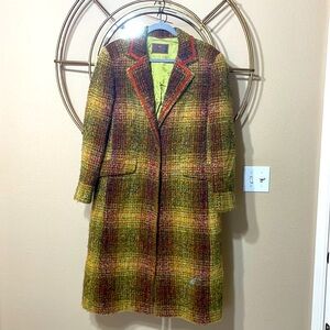 Etro Milano multicolor wool peacoat, size 44
